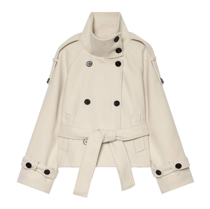 Brown Cropped Trench Coat