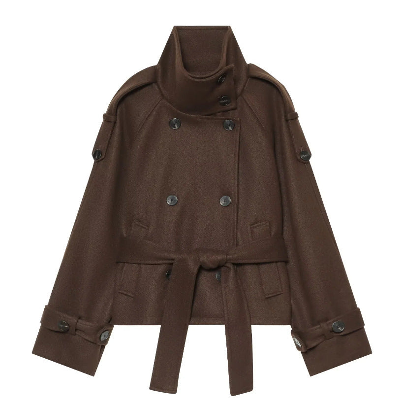 Brown Cropped Trench Coat
