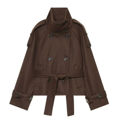 Brown Cropped Trench Coat